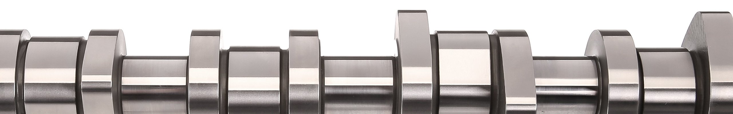 Nockenwelle in Detailansicht – Präzision von MFT GmbH Detailaufnahme einer präzise gefertigten Nockenwelle von MFT Motoren und Fahrzeugtechnik GmbH.